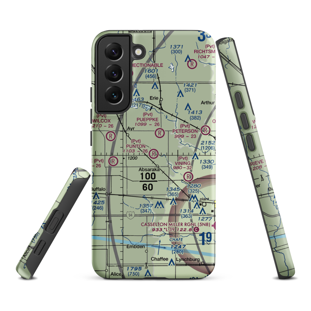 Punton Private Airport (ND07) VFR Sectional Samsung Phone Case Samsung Galaxy S22 Plus model shown