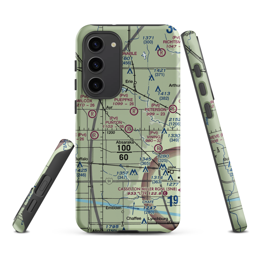 Punton Private Airport (ND07) VFR Sectional Samsung Phone Case Samsung Galaxy S23 Plus model shown