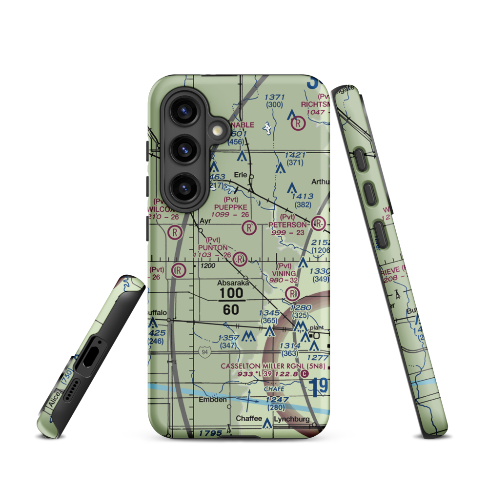 Punton Private Airport (ND07) VFR Sectional Samsung Phone Case Samsung Galaxy S24 model shown
