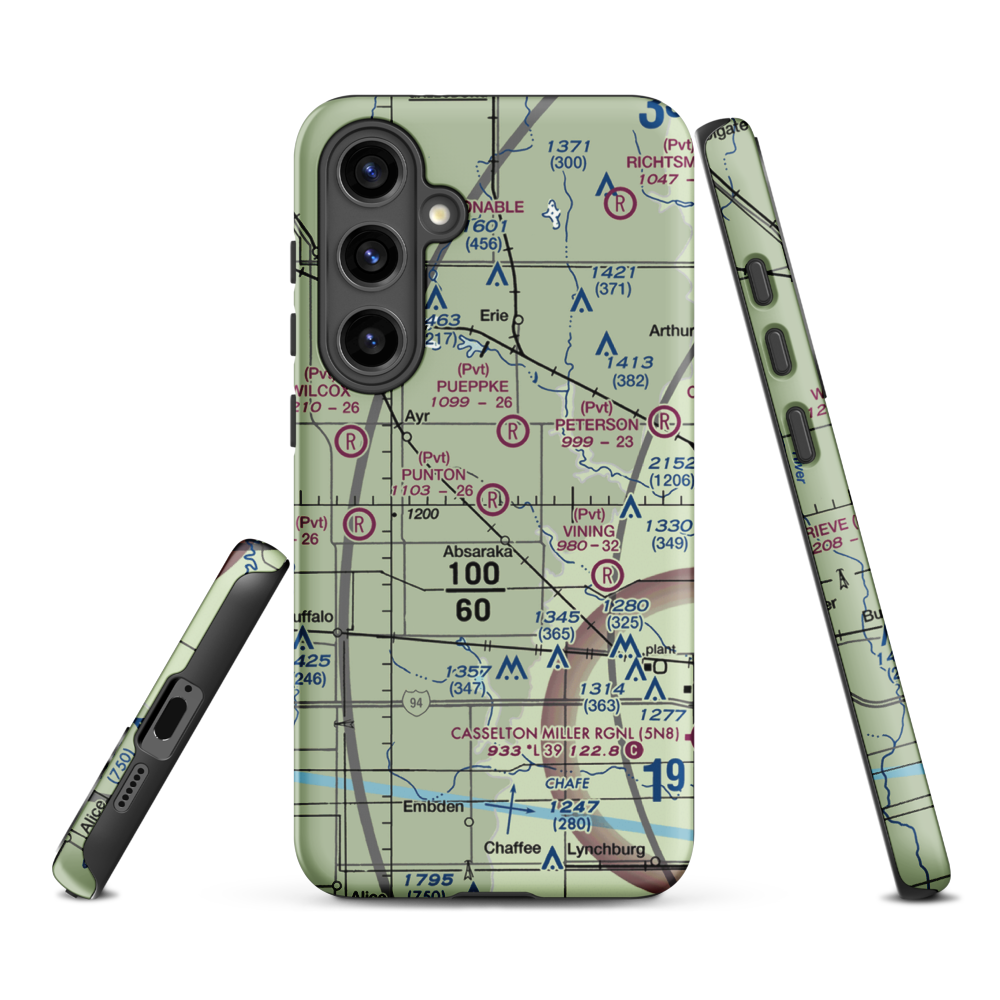 Punton Private Airport (ND07) VFR Sectional Samsung Phone Case Samsung Galaxy S24 Plus model shown