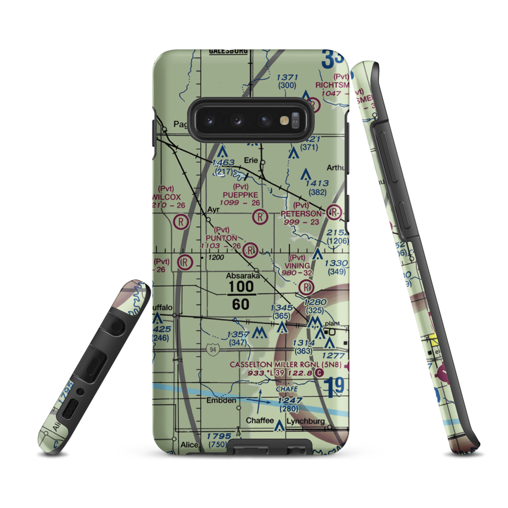 Punton Private Airport (ND07) VFR Sectional Samsung Phone Case Samsung Galaxy S10 Plus model shown