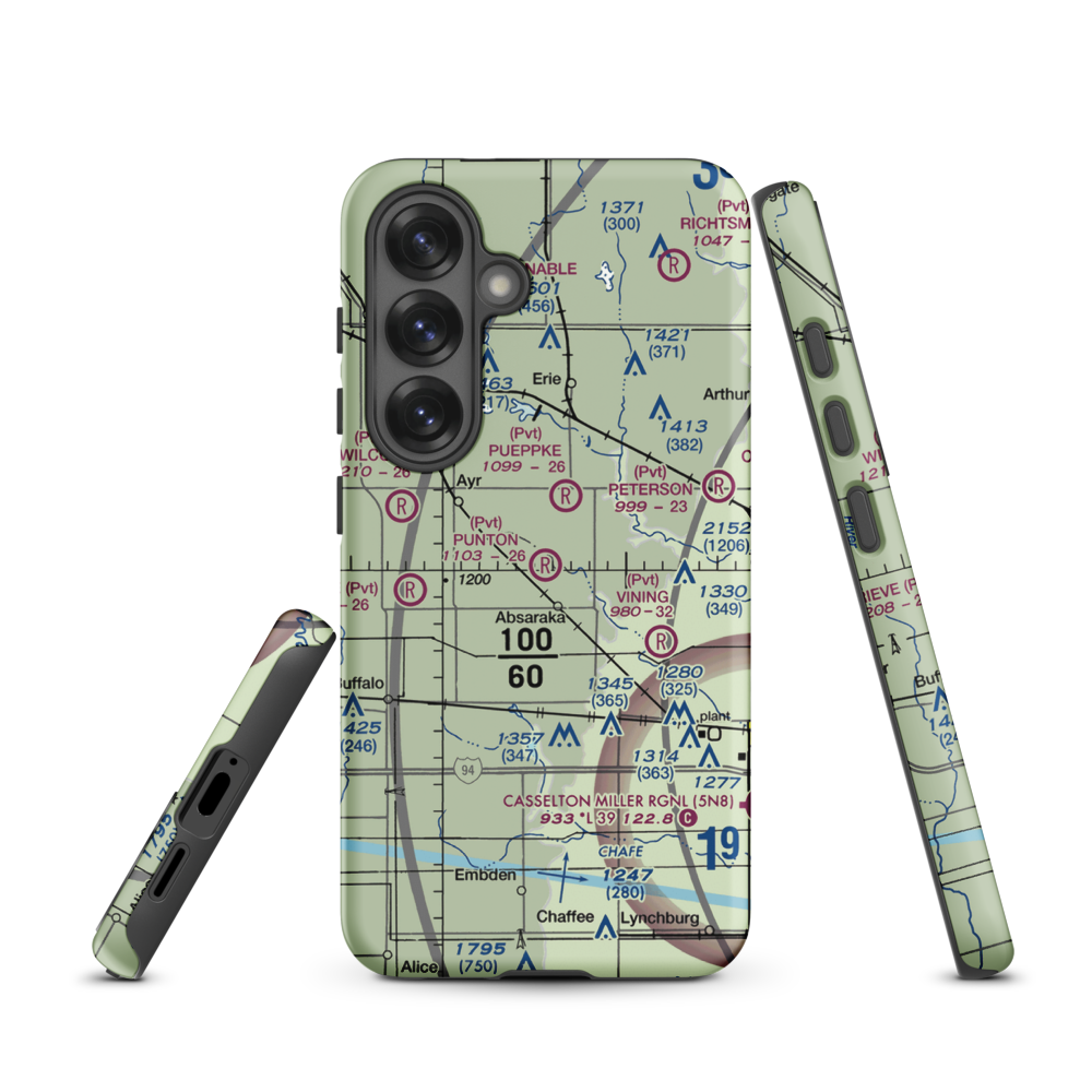 Punton Private Airport (ND07) VFR Sectional Samsung Phone Case Samsung Galaxy S25 model shown