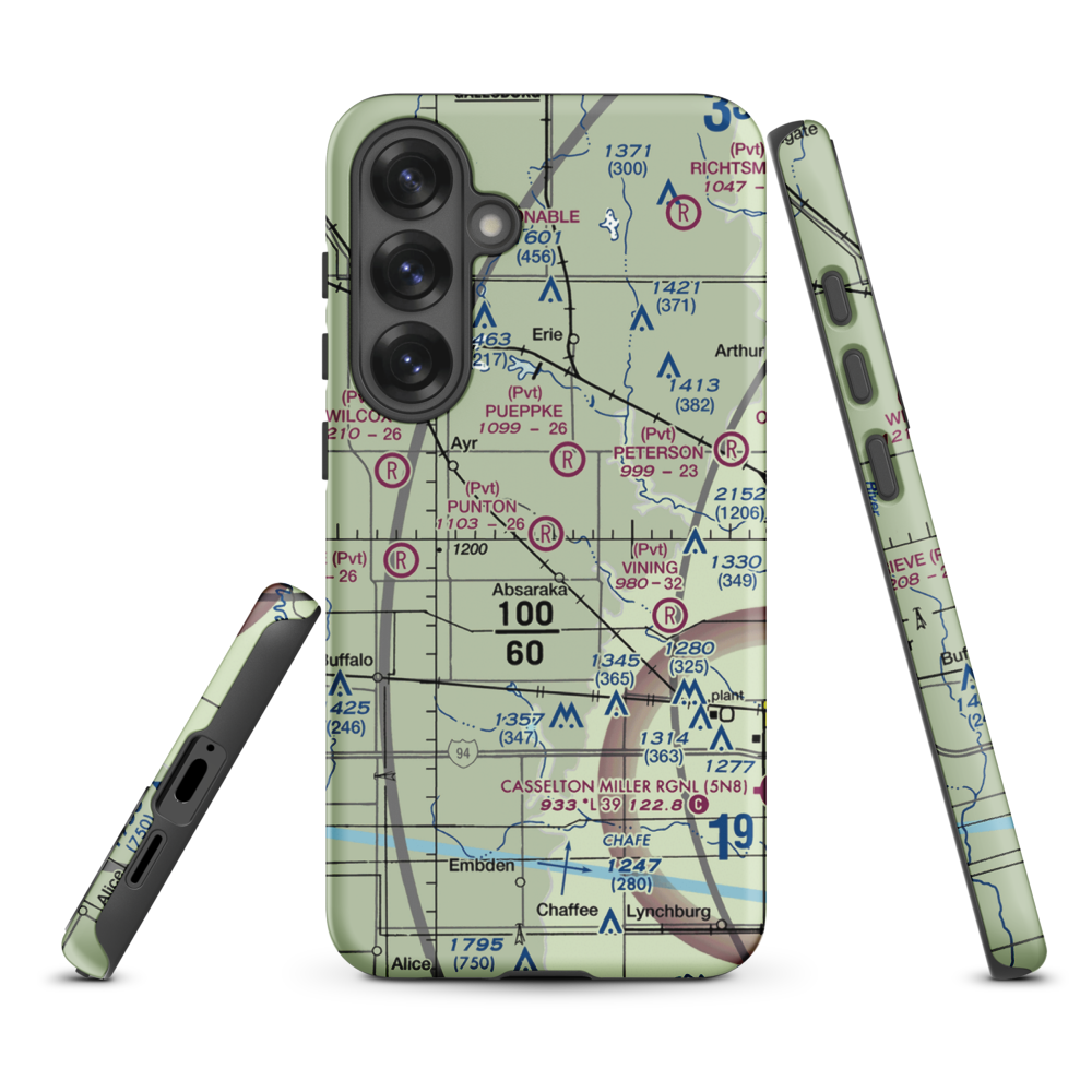 Punton Private Airport (ND07) VFR Sectional Samsung Phone Case Samsung Galaxy S25 Plus model shown