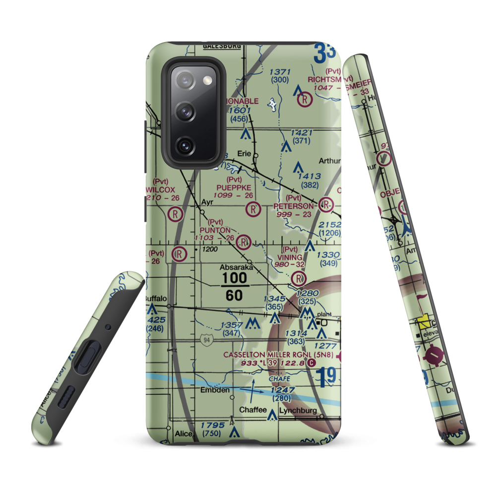 Punton Private Airport (ND07) VFR Sectional Samsung Phone Case Samsung Galaxy S20 FE model shown
