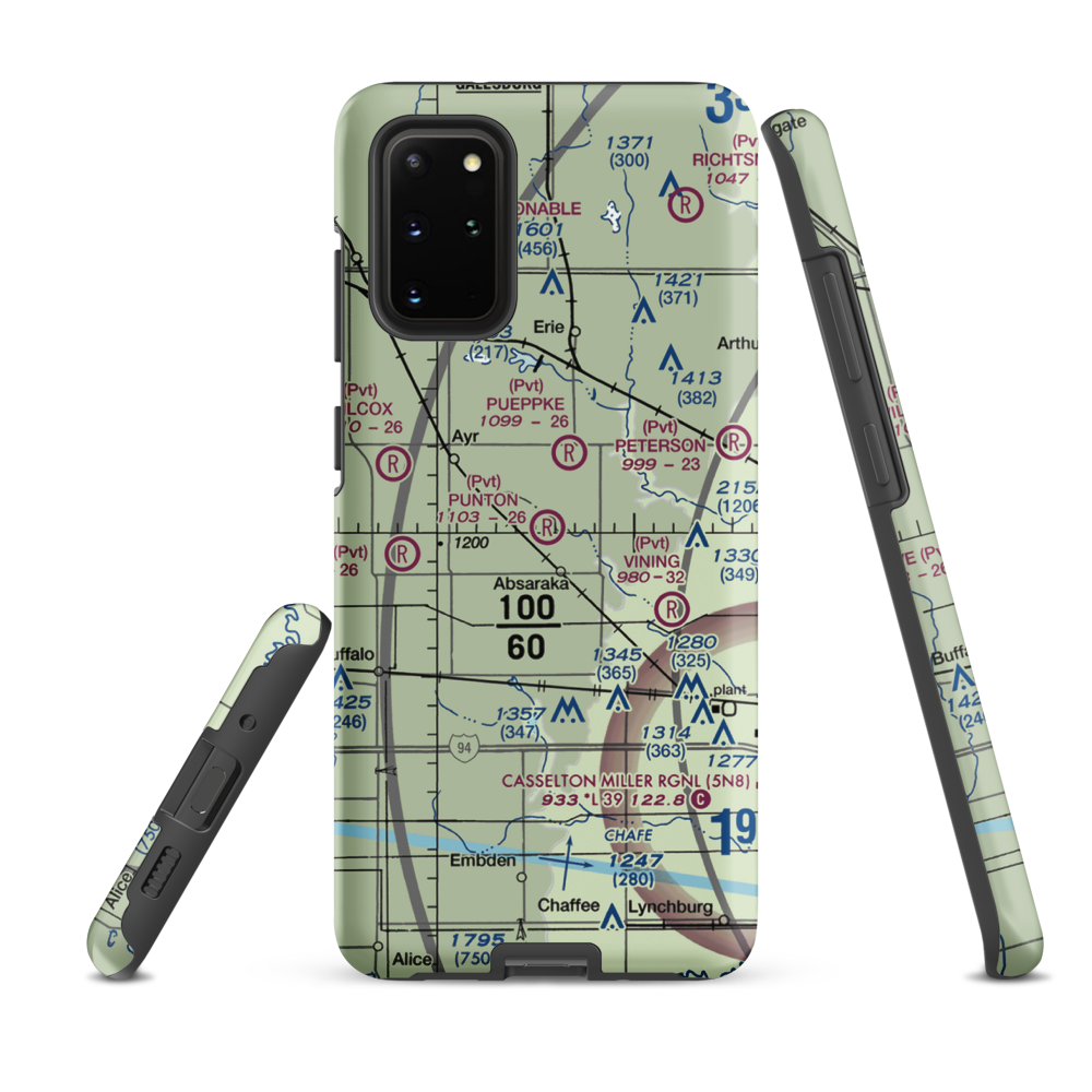 Punton Private Airport (ND07) VFR Sectional Samsung Phone Case Samsung Galaxy S20 Plus model shown
