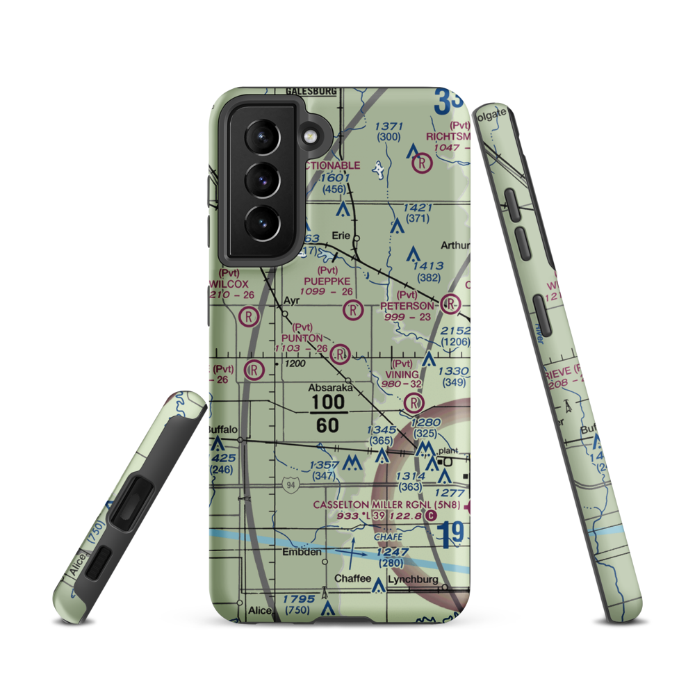 Punton Private Airport (ND07) VFR Sectional Samsung Phone Case Samsung Galaxy S21 model shown