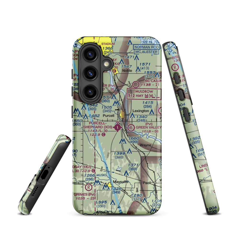Purcell Municipal - Steven E. Shephard field (3O3) VFR Sectional Samsung Phone Case Samsung Galaxy S24 model shown
