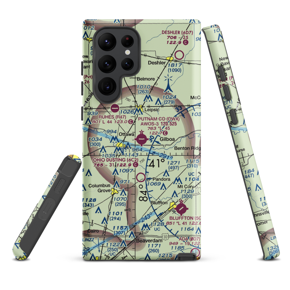 Putnam County Airport (OWX) VFR Sectional Samsung Phone Case Samsung Galaxy S22 Ultra model shown