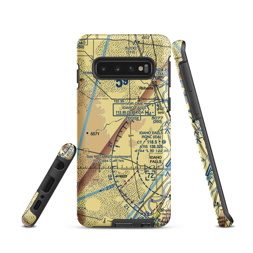 Q.B. One Airport (ID50) VFR Sectional Samsung Phone Case Samsung Galaxy S10 model shown