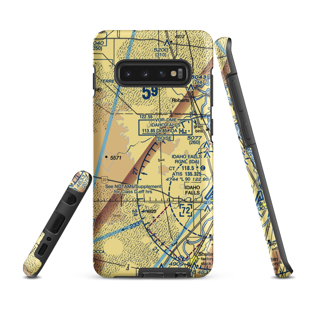 Q.B. One Airport (ID50) VFR Sectional Samsung Phone Case Samsung Galaxy S10 Plus model shown