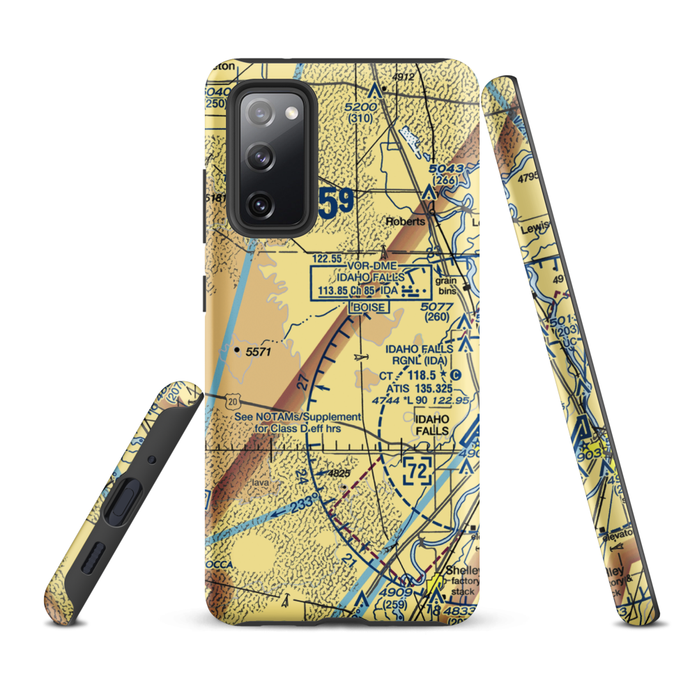 Q.B. One Airport (ID50) VFR Sectional Samsung Phone Case Samsung Galaxy S20 FE model shown