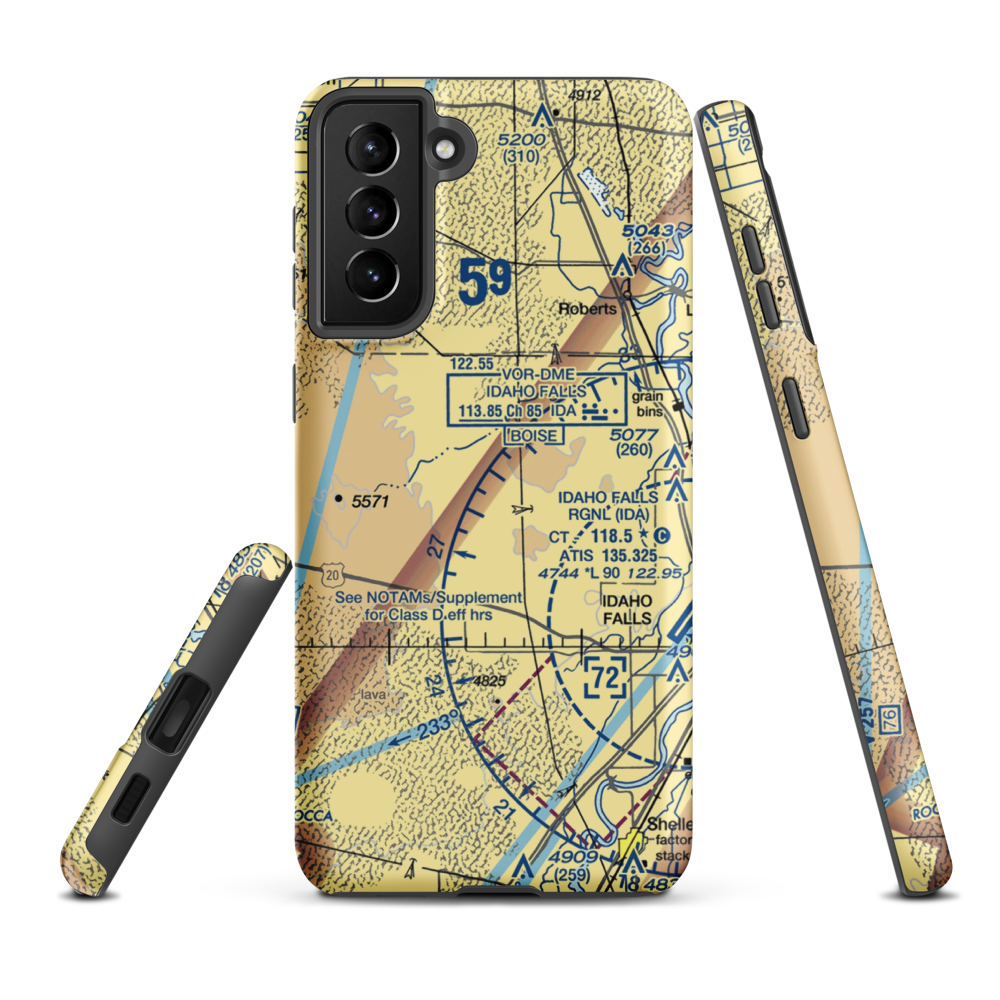 Q.B. One Airport (ID50) VFR Sectional Samsung Phone Case Samsung Galaxy S21 FE model shown