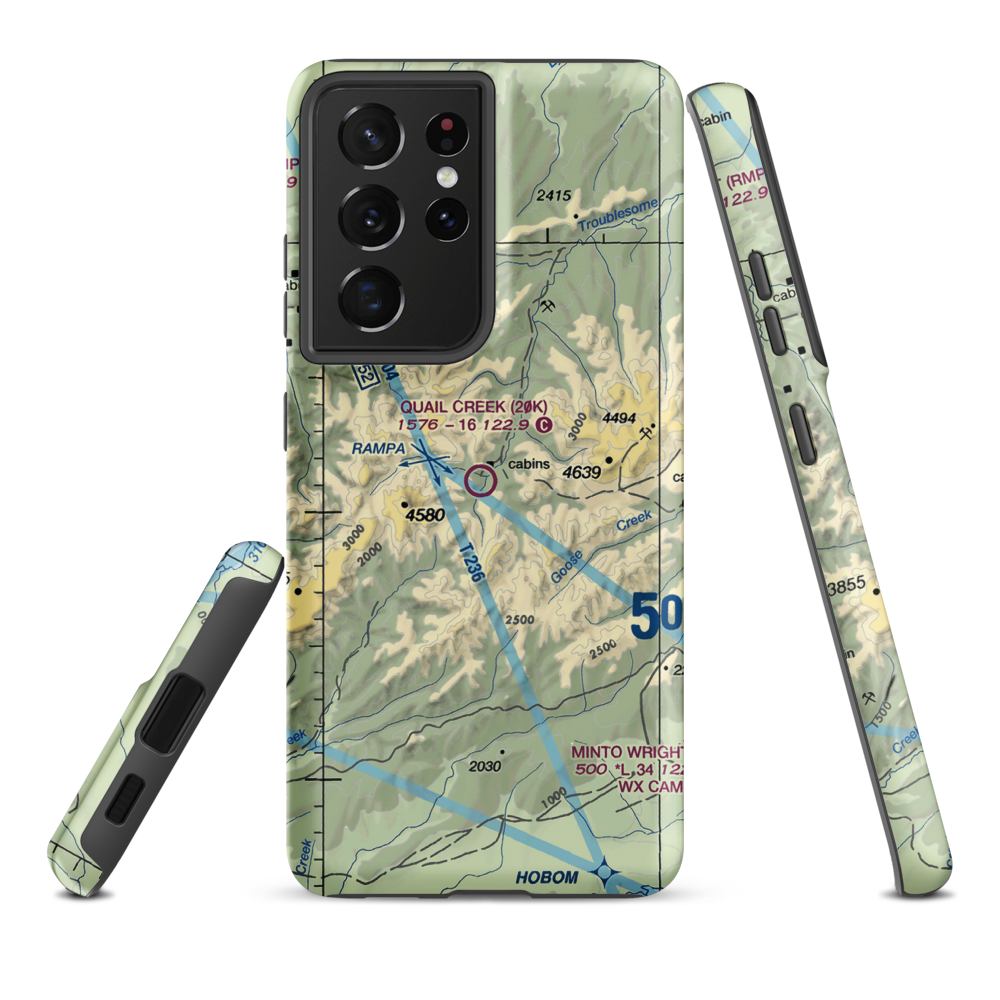 Quail Creek Airport (20K) VFR Sectional Samsung Phone Case Samsung Galaxy S21 Ultra model shown