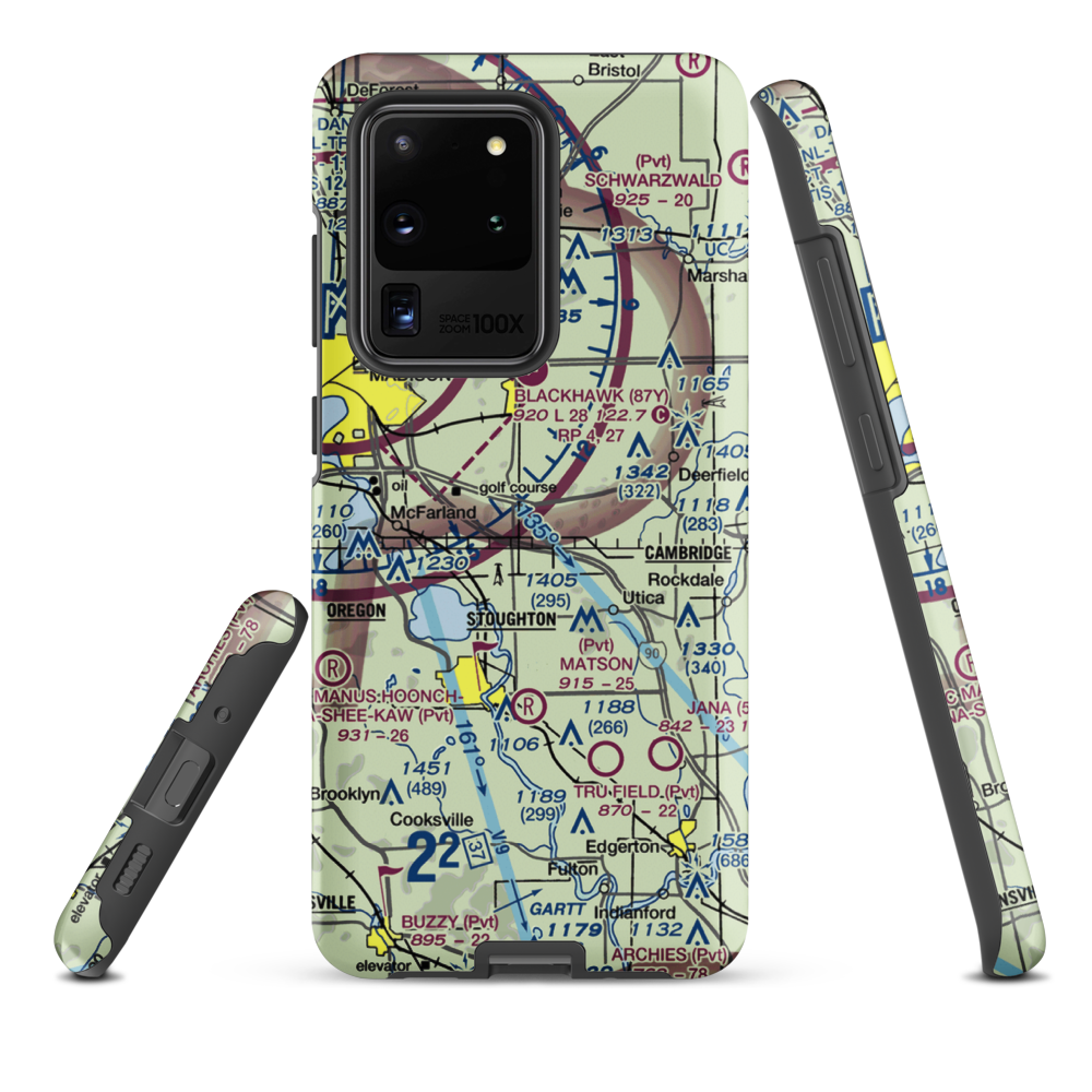 Quale Airport (87WI) VFR Sectional Samsung Phone Case Samsung Galaxy S20 Ultra model shown
