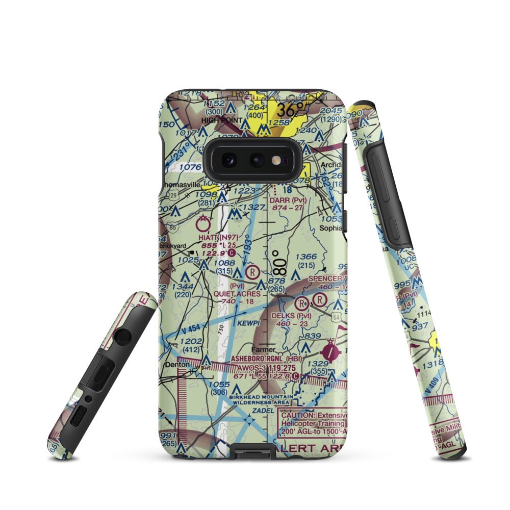 Quiet Acres Airport (NC31) VFR Sectional Samsung Phone Case Samsung Galaxy S10 Plus model shown