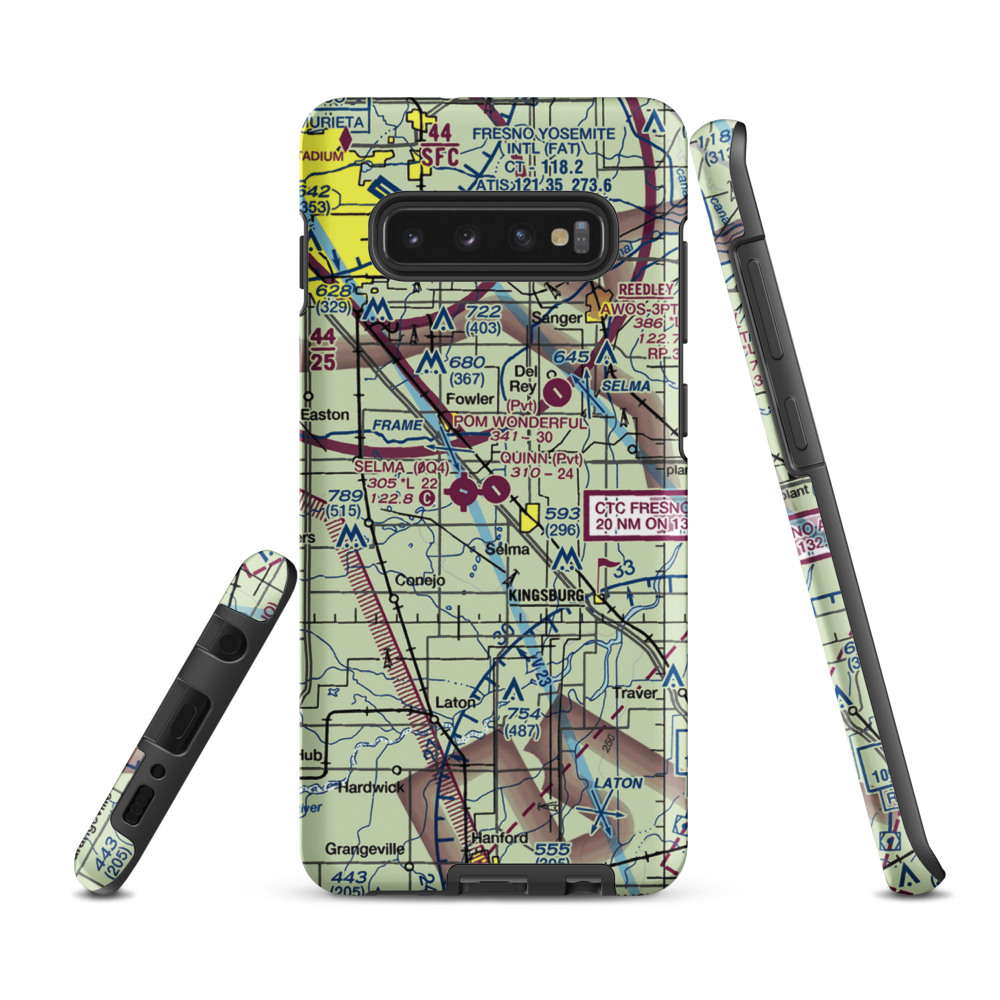 Quinn Airport (CA41) VFR Sectional Samsung Phone Case Samsung Galaxy S10 Plus model shown