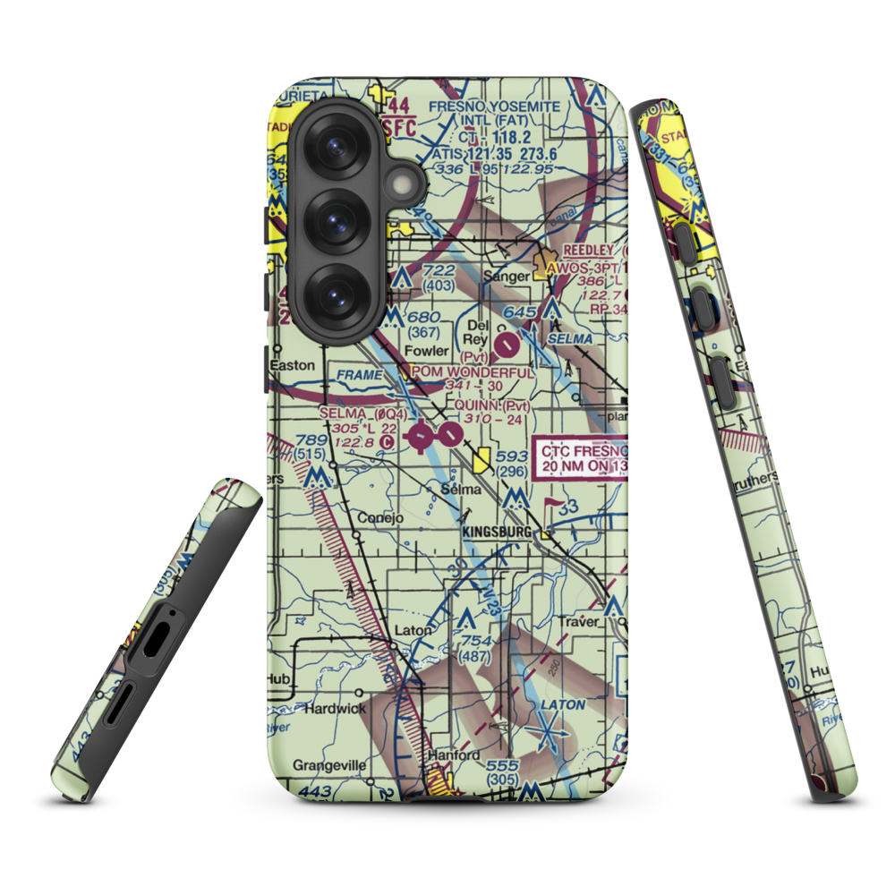 Quinn Airport (CA41) VFR Sectional Samsung Phone Case Samsung Galaxy S25 Plus model shown