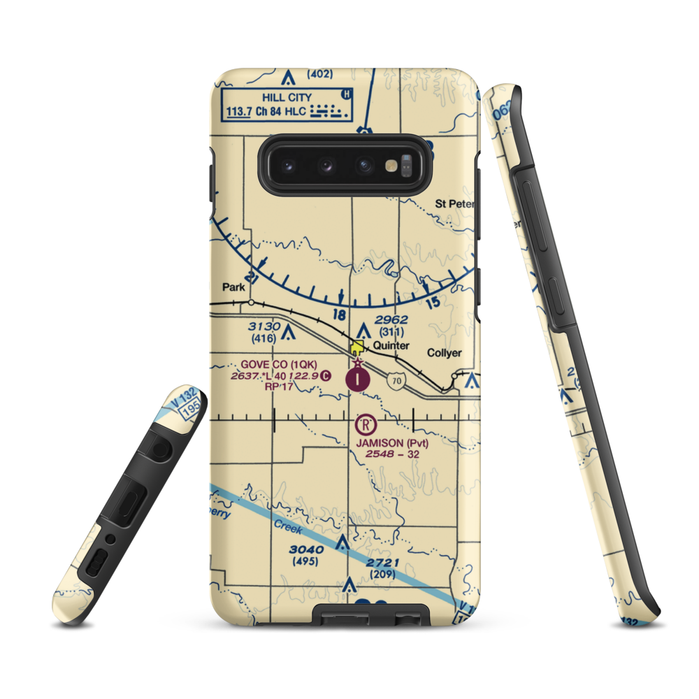 Quinter Air Strip (6KS1) VFR Sectional Samsung Phone Case Samsung Galaxy S10 Plus model shown