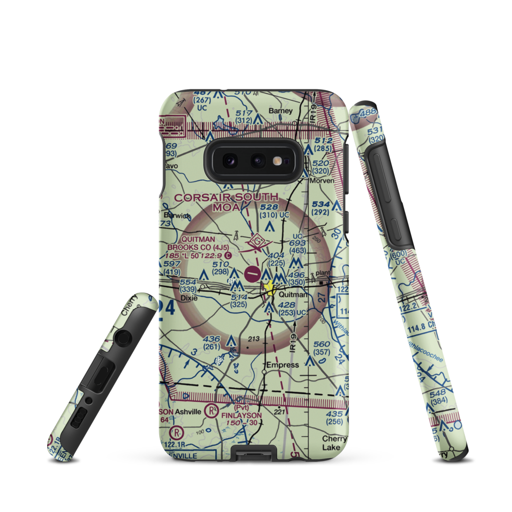 Quitman Brooks County Airport (4J5) VFR Sectional Samsung Phone Case Samsung Galaxy S10 Plus model shown