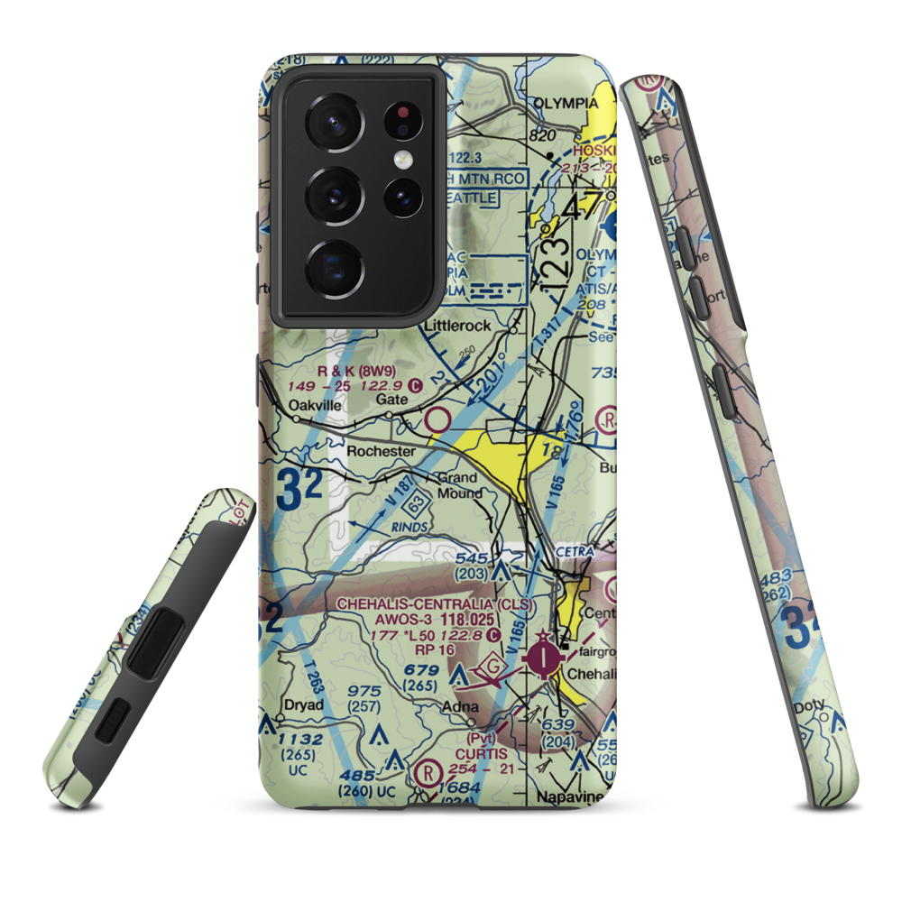 R & K Skyranch Airport (8W9) VFR Sectional Samsung Phone Case Samsung Galaxy S21 Plus model shown