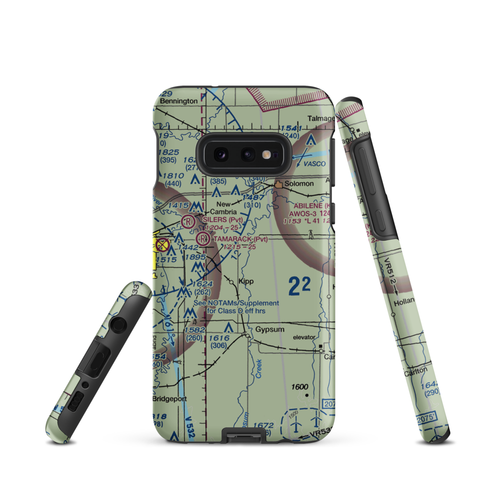 R F Roesner Airport (48KS) VFR Sectional Samsung Phone Case Samsung Galaxy S10 Plus model shown