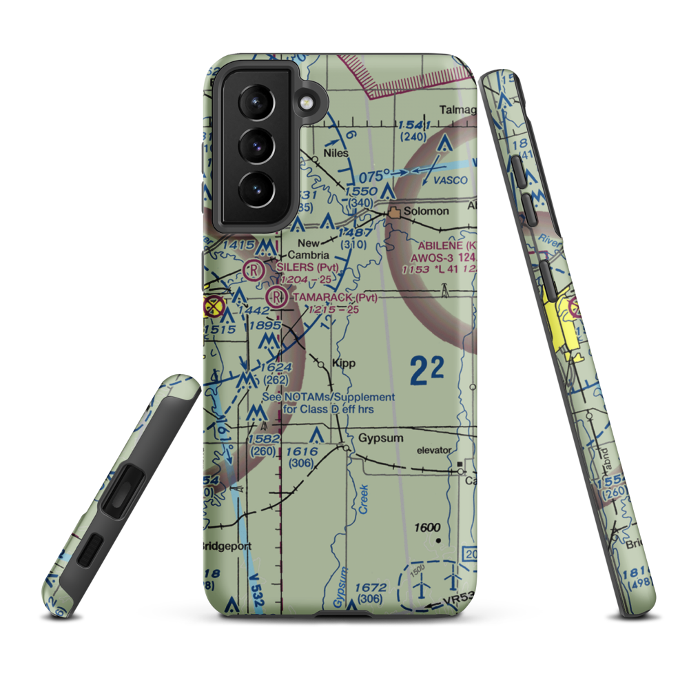 R F Roesner Airport (48KS) VFR Sectional Samsung Phone Case Samsung Galaxy S21 Plus model shown