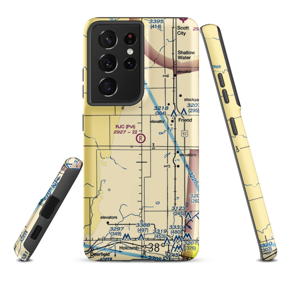 R J C Farms Inc Airport (SN55) VFR Sectional Samsung Phone Case Samsung Galaxy S21 Plus model shown