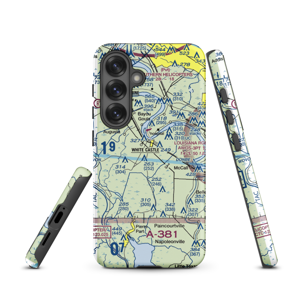 R T Leblanc Airport (51LA) VFR Sectional Samsung Phone Case Samsung Galaxy S25 model shown