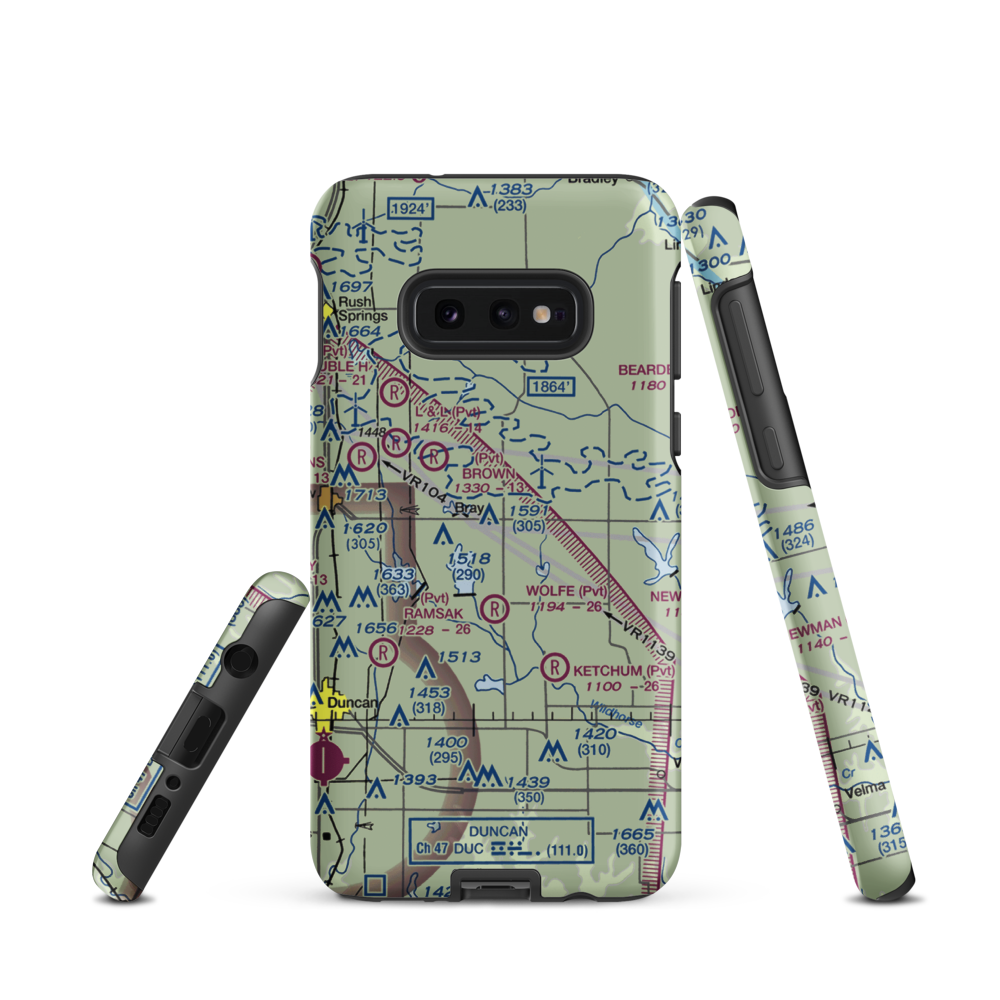 Raab Field Airport (OK63) VFR Sectional Samsung Phone Case Samsung Galaxy S10e model shown