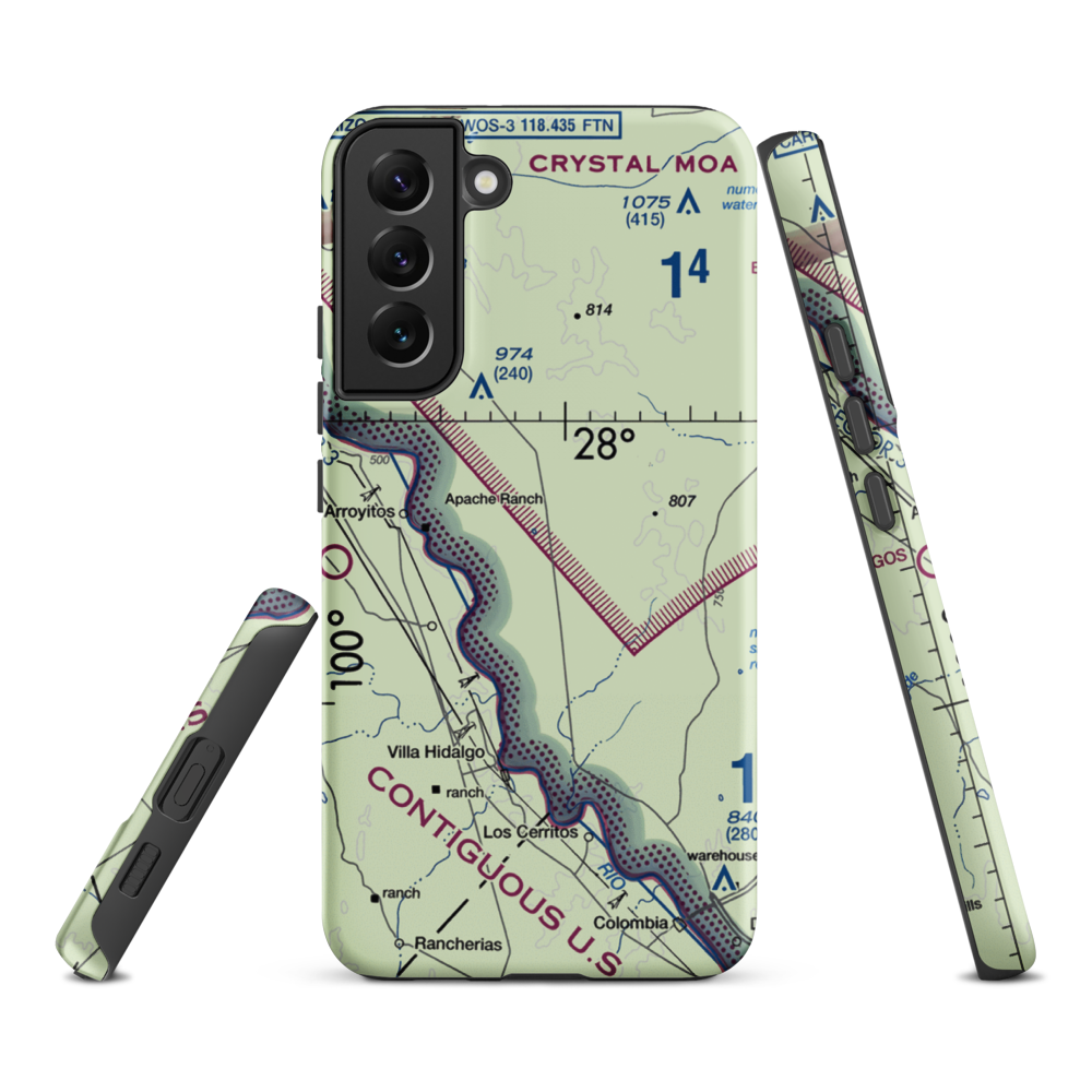 Rachal Airport (8XS2) VFR Sectional Samsung Phone Case Samsung Galaxy S22 Plus model shown