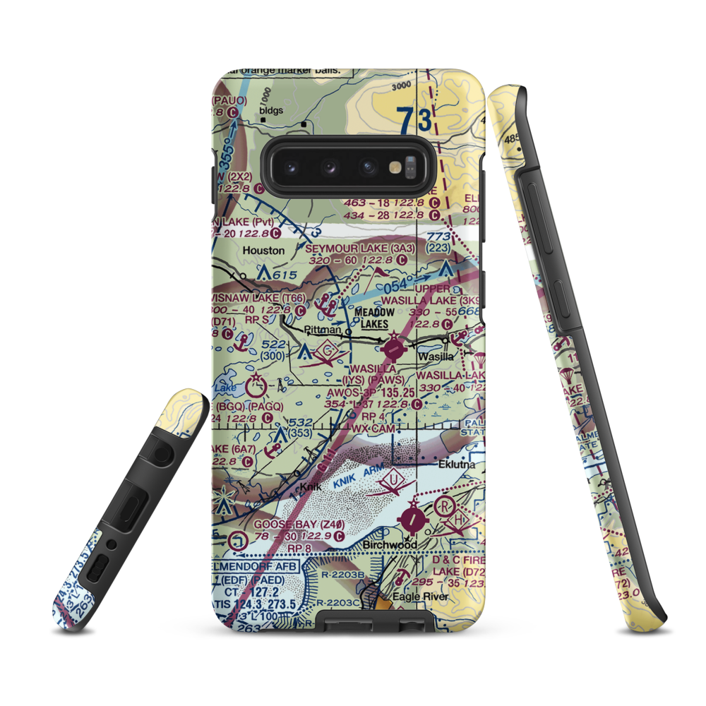 Rainbow Heights Estates Airstrip (6AK7) VFR Sectional Samsung Phone Case Samsung Galaxy S10 Plus model shown