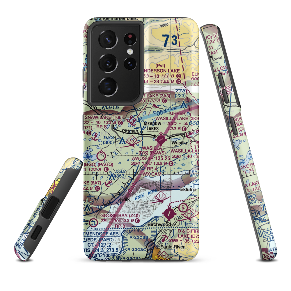 Rainbow Heights Estates Airstrip (6AK7) VFR Sectional Samsung Phone Case Samsung Galaxy S21 Ultra model shown