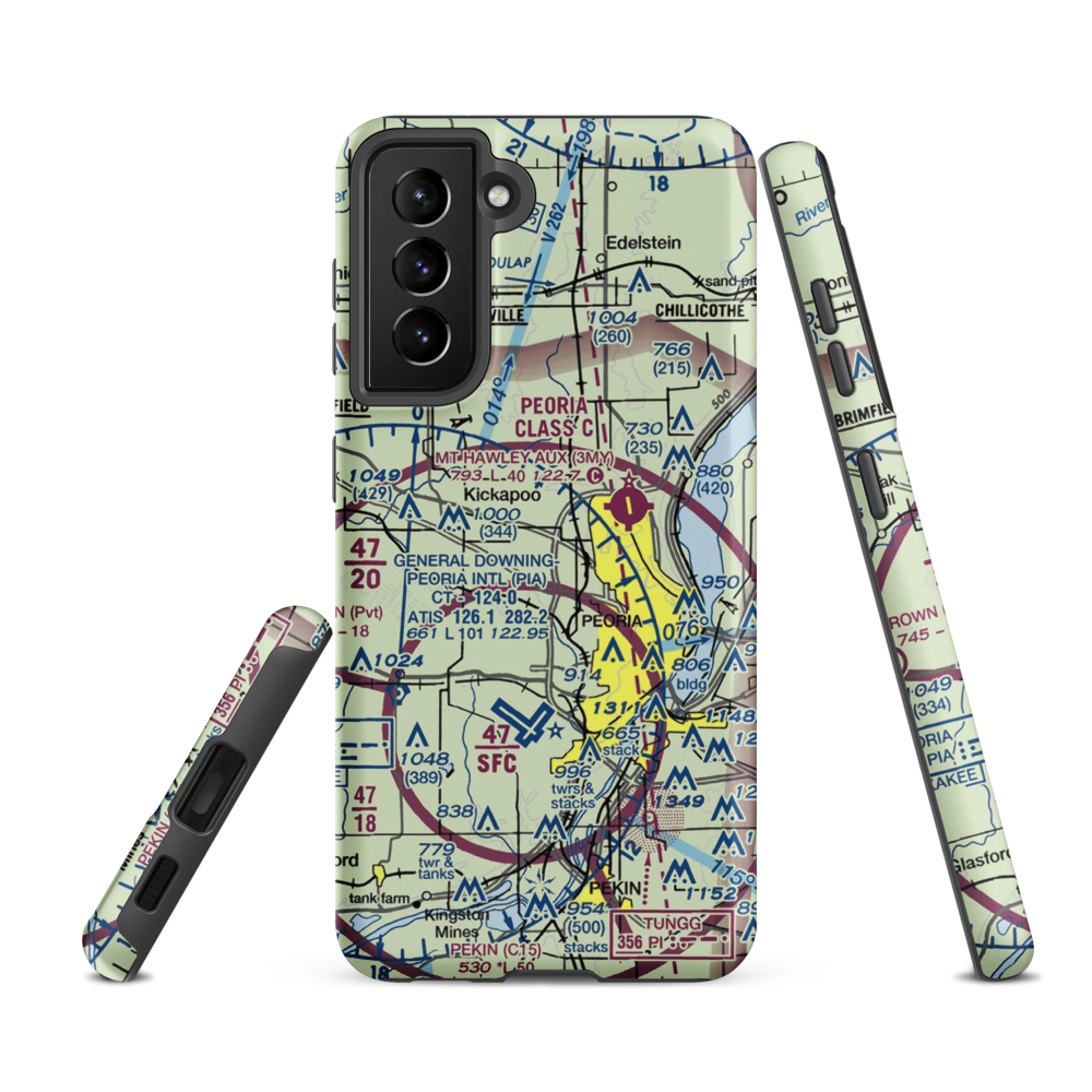 Rainbow Heliport (7B1) VFR Sectional Samsung Phone Case Samsung Galaxy S21 FE model shown