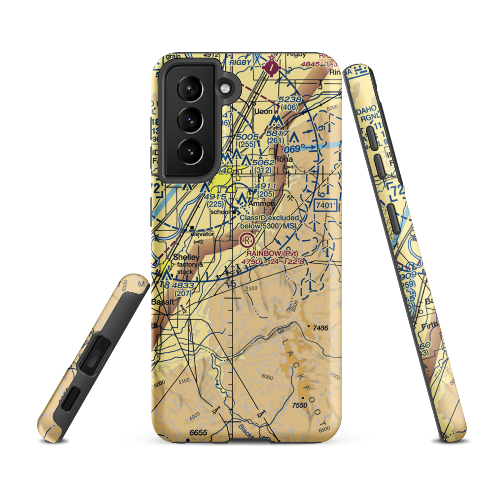 Rainbow Ranch Airport (ID87) VFR Sectional Samsung Phone Case Samsung Galaxy S21 Ultra model shown