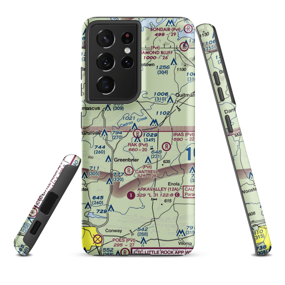 Rak Airport (20AR) VFR Sectional Samsung Phone Case Samsung Galaxy S21 Ultra model shown