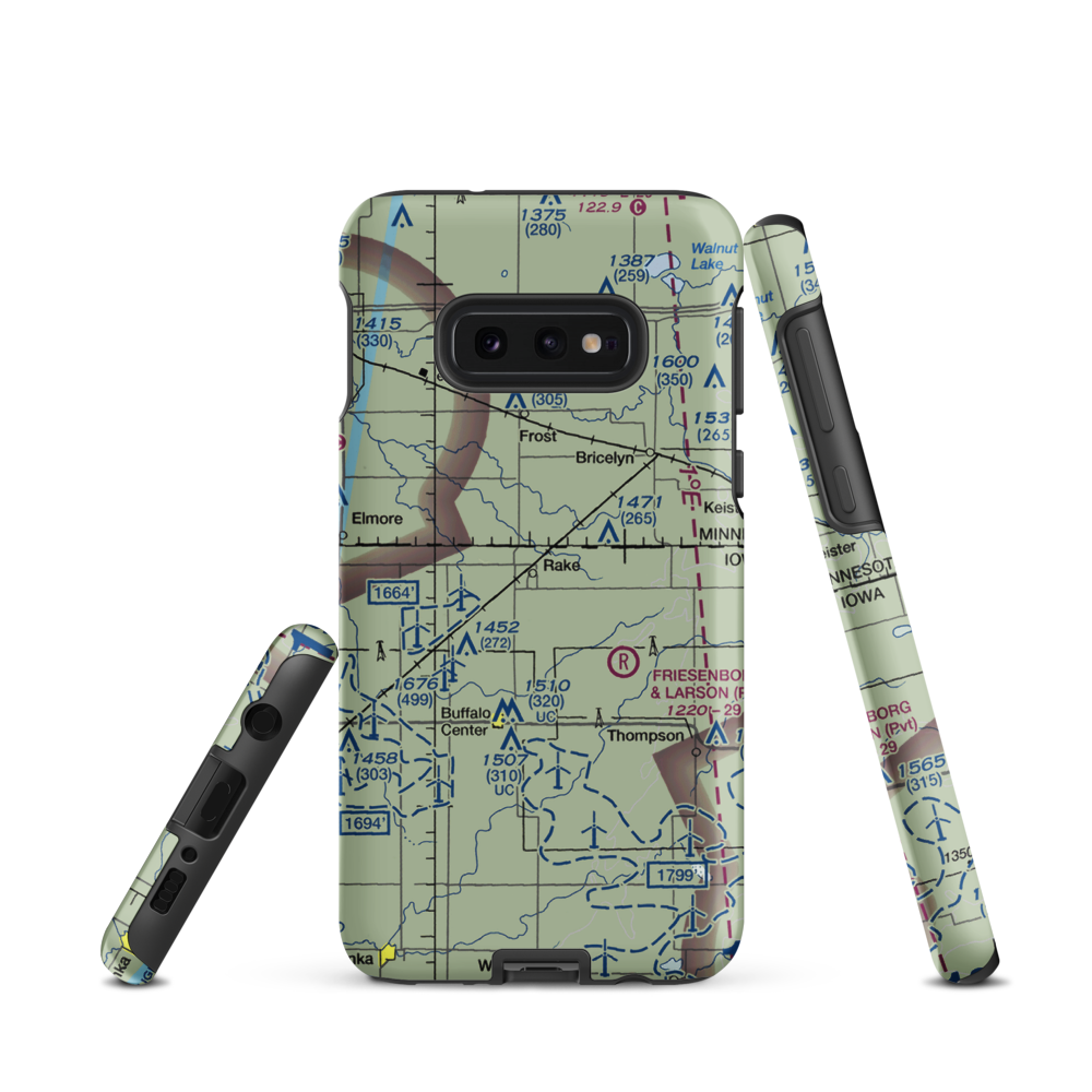 Rake Airport (3IA9) VFR Sectional Samsung Phone Case Samsung Galaxy S10e model shown