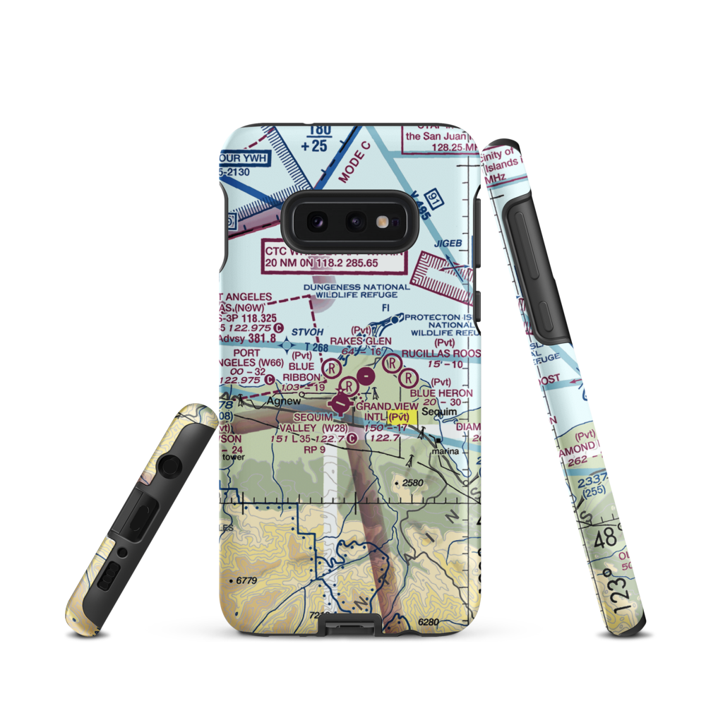 Rake's Glen Airport (WA59) VFR Sectional Samsung Phone Case Samsung Galaxy S10 Plus model shown