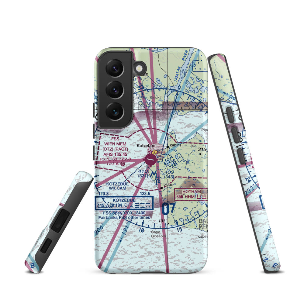 Ralph Wien Memorial Airport (OTZ) VFR Sectional Samsung Phone Case Samsung Galaxy S22 model shown