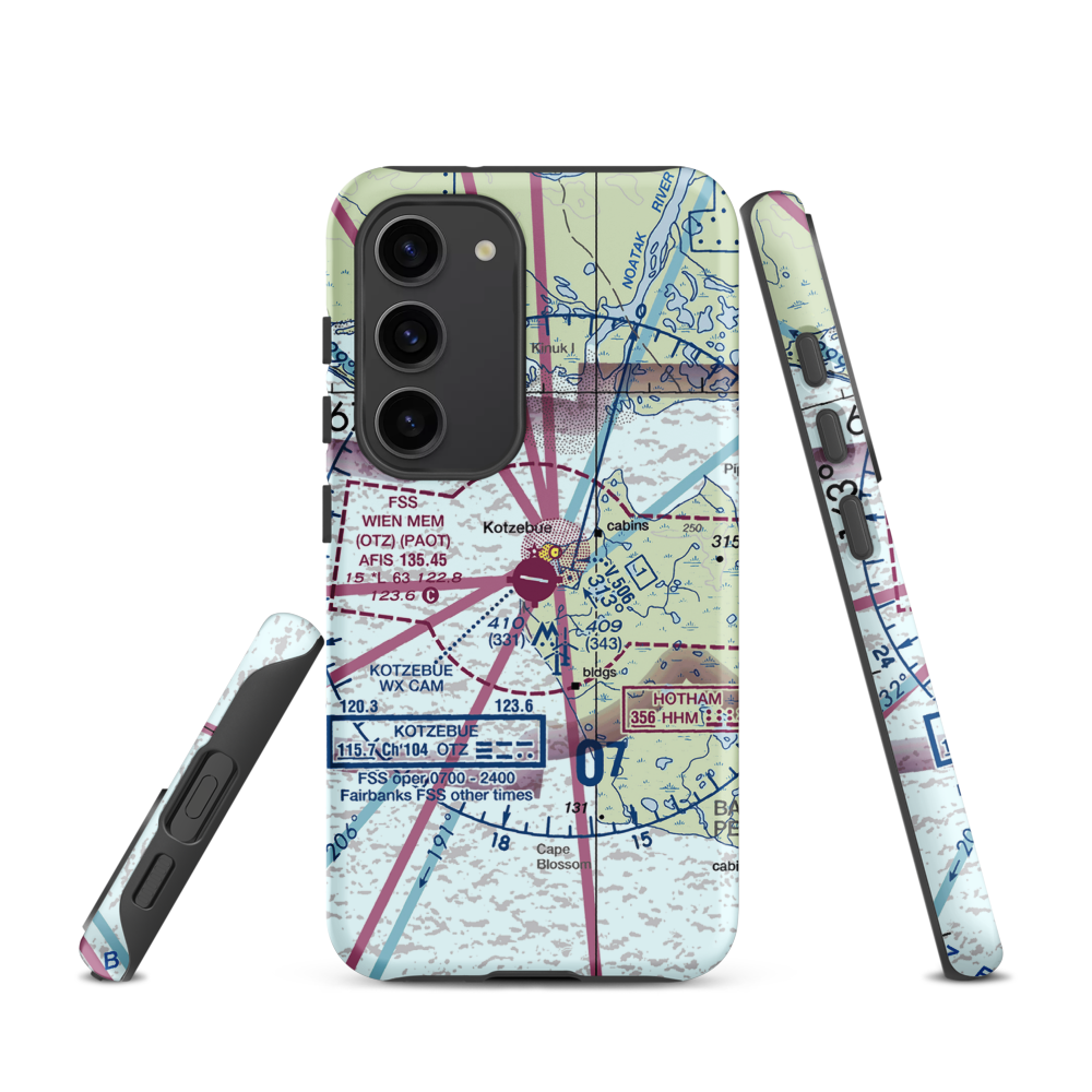 Ralph Wien Memorial Airport (OTZ) VFR Sectional Samsung Phone Case Samsung Galaxy S23 model shown