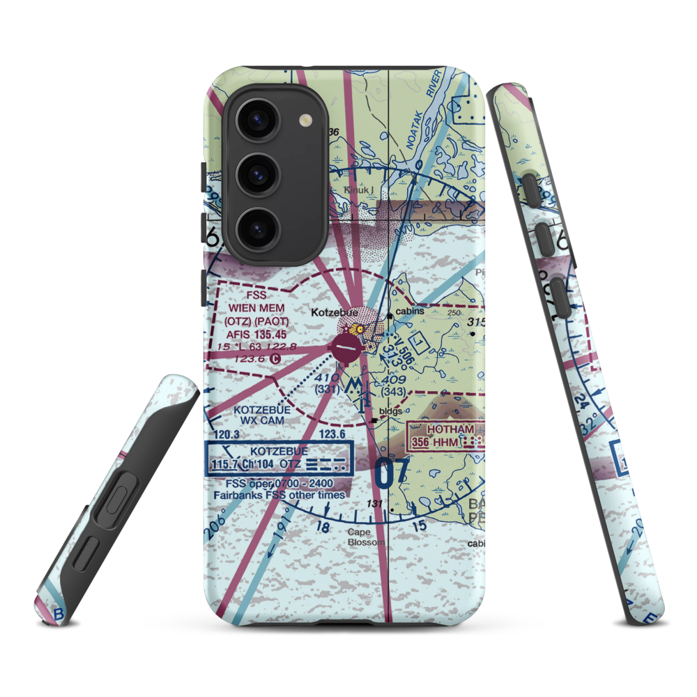 Ralph Wien Memorial Airport (OTZ) VFR Sectional Samsung Phone Case Samsung Galaxy S23 Plus model shown