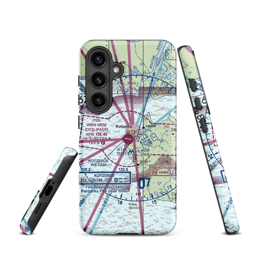 Ralph Wien Memorial Airport (OTZ) VFR Sectional Samsung Phone Case Samsung Galaxy S24 model shown