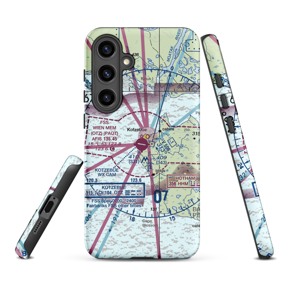 Ralph Wien Memorial Airport (OTZ) VFR Sectional Samsung Phone Case Samsung Galaxy S24 Plus model shown