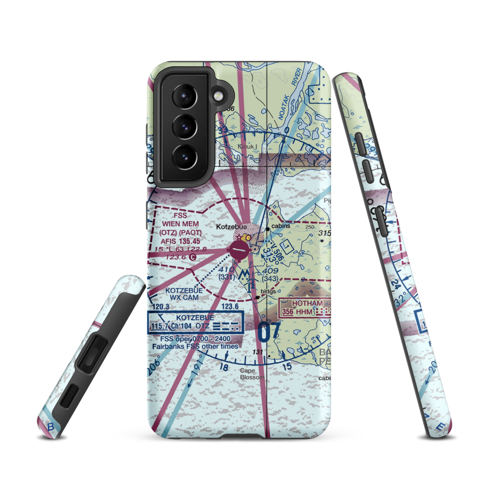 Ralph Wien Memorial Airport (OTZ) VFR Sectional Samsung Phone Case Samsung Galaxy S21 model shown