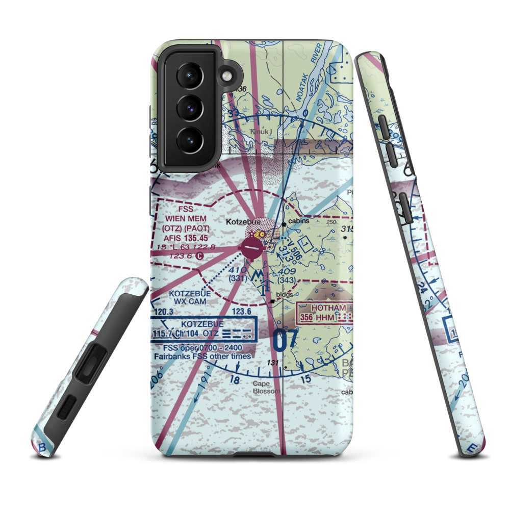 Ralph Wien Memorial Airport (OTZ) VFR Sectional Samsung Phone Case Samsung Galaxy S21 FE model shown