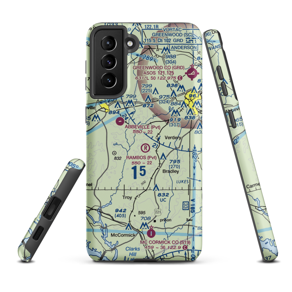 Rambos Field (SC92) VFR Sectional Samsung Phone Case Samsung Galaxy S21 Plus model shown