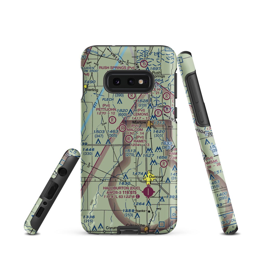 Ramey 1 Airport (0OK8) VFR Sectional Samsung Phone Case Samsung Galaxy S10 Plus model shown