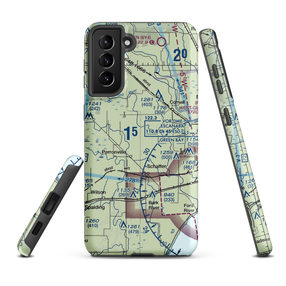 Ramsy Farm Airport (1MI4) VFR Sectional Samsung Phone Case Samsung Galaxy S21 FE model shown