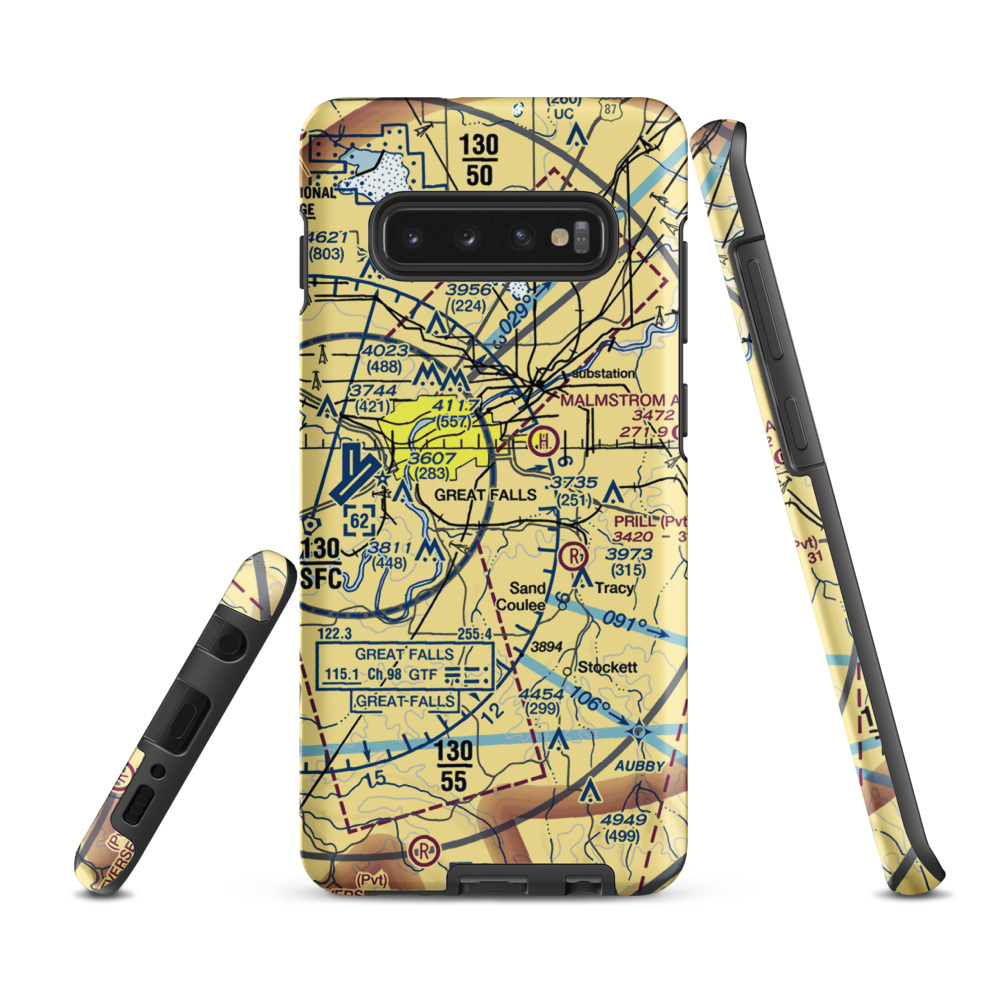 Ranch Strip (MT26) VFR Sectional Samsung Phone Case Samsung Galaxy S10 Plus model shown