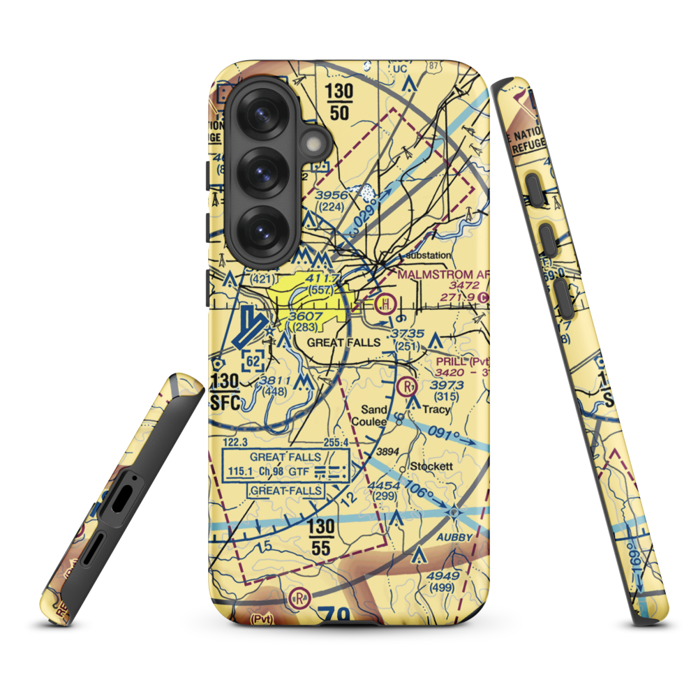 Ranch Strip (MT26) VFR Sectional Samsung Phone Case Samsung Galaxy S25 Plus model shown