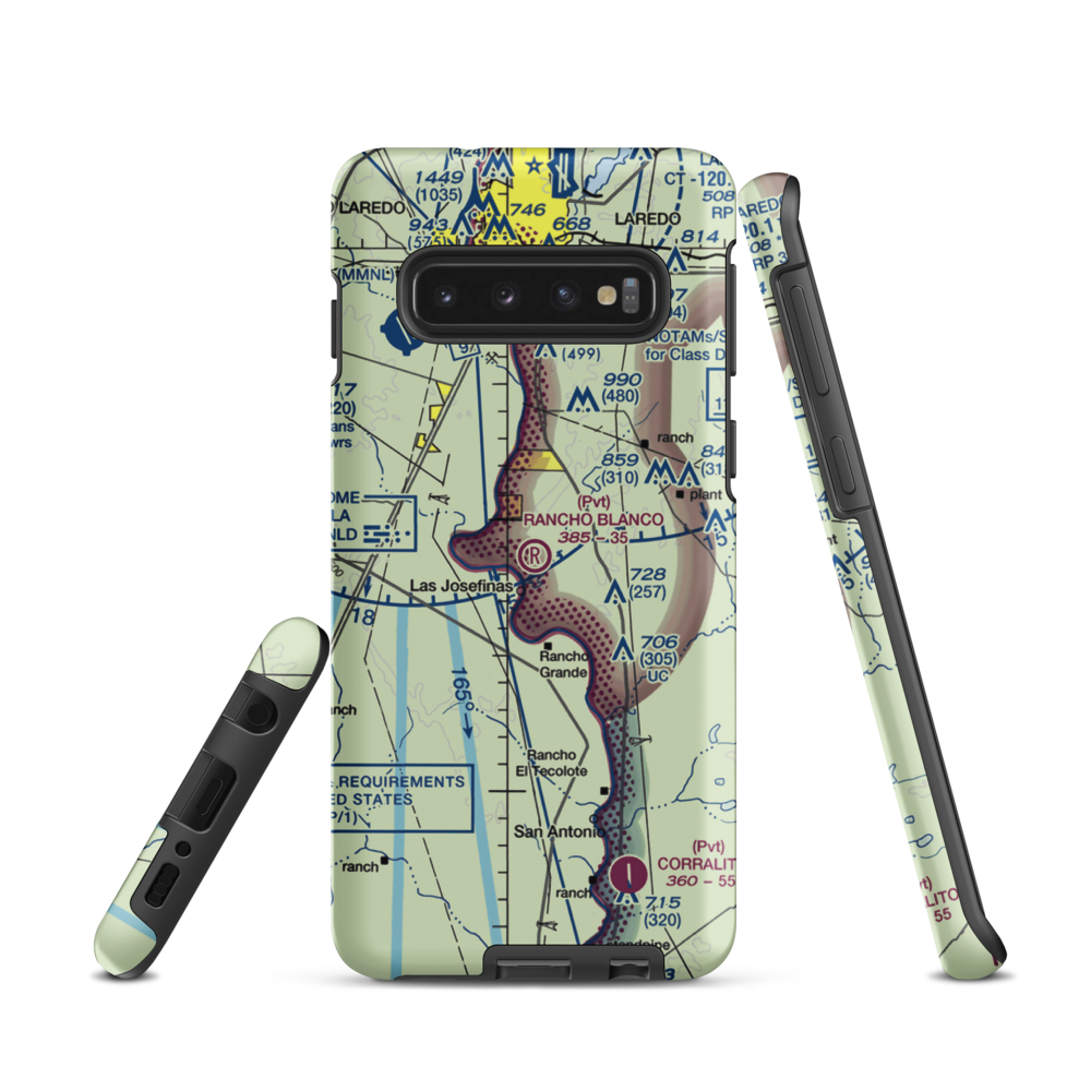 Rancho Blanco Airport (TE32) VFR Sectional Samsung Phone Case Samsung Galaxy S10 model shown